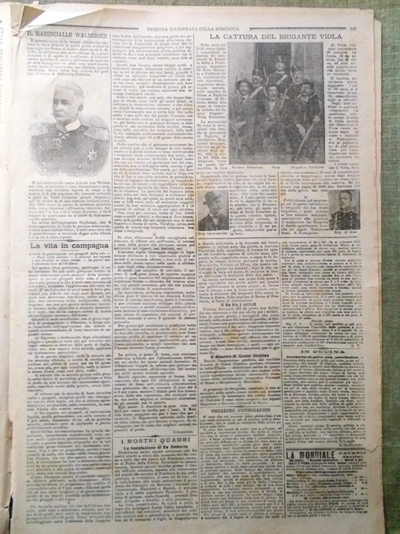 La Tribuna Illustrata 26 Agosto 1900 Sepoltura Umberto Brigante Viola …