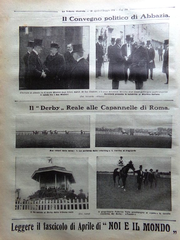 La Tribuna Illustrata 26 Aprile 1914 Centenario Napoleone Byron Derby …