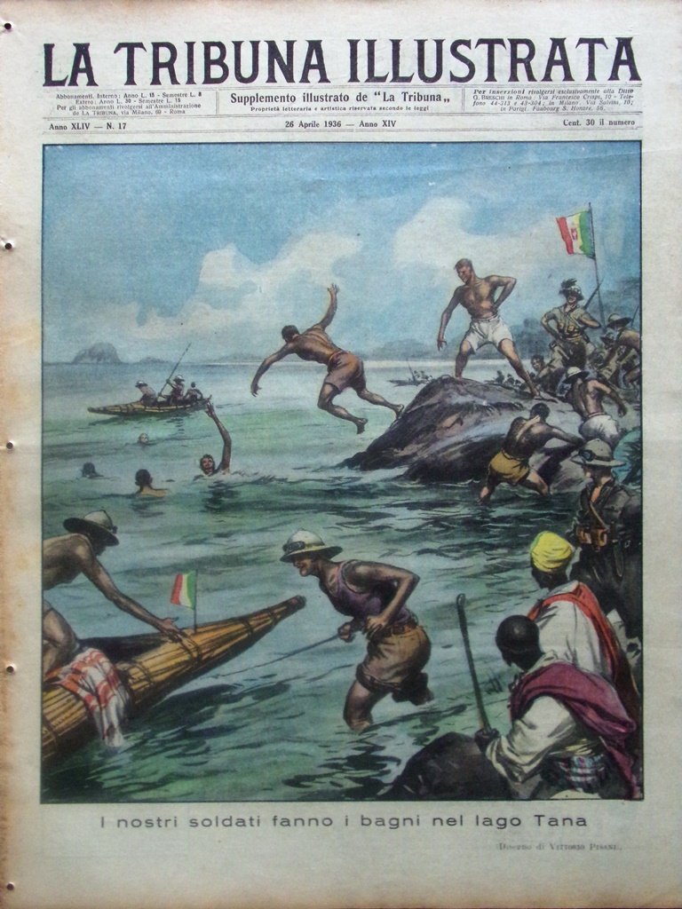 La Tribuna Illustrata 26 Aprile 1936 Gondar Savoia Cirio Strade …