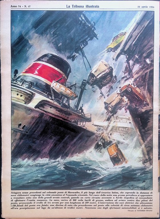 La Tribuna Illustrata 26 Aprile 1964 Ponte Maracaibo Fellini Peter …