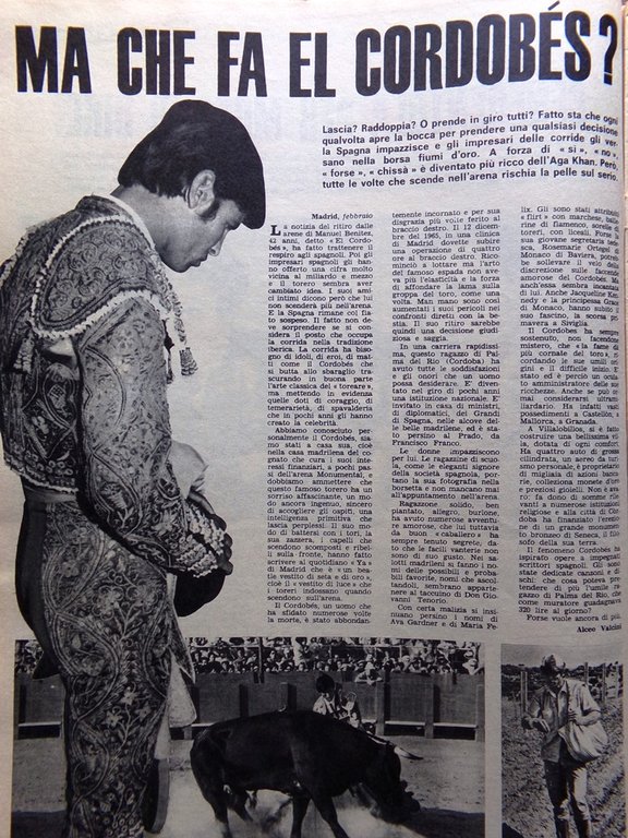 La Tribuna Illustrata 26 Febbraio 1967 El Cordobés Genitori Cantanti …