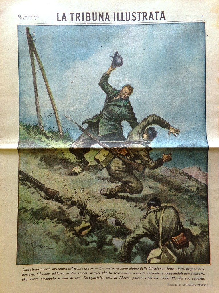 La Tribuna Illustrata 26 Gennaio 1941 WW2 Torpediniera Profumo Nardini …