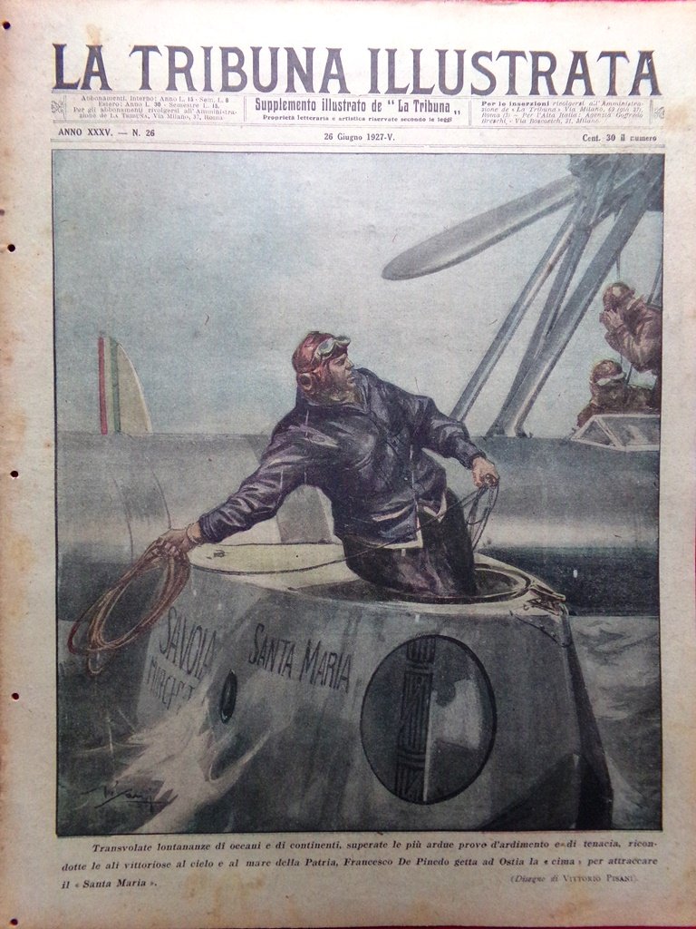 La Tribuna Illustrata 26 Giugno 1927 De Pinedo Dempsey Mussolini …