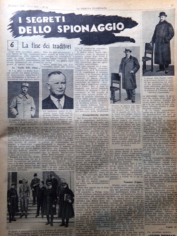 La Tribuna Illustrata 26 Giugno 1938 Gustavo V Mietitura Pirro …