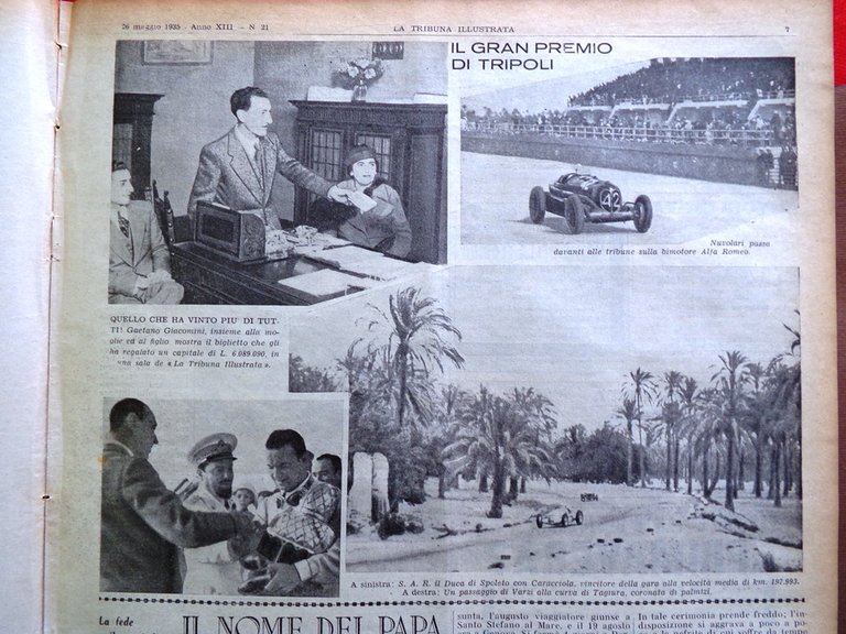 La Tribuna Illustrata 26 Maggio 1935 Schiavitù Etiopia Nome Papa …