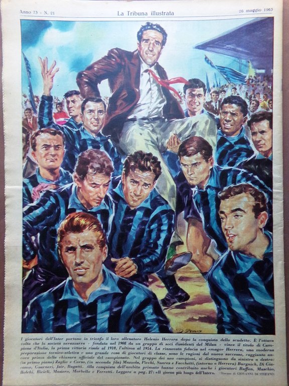 La Tribuna Illustrata 26 Maggio 1963 Padre Pio Scudetto Inter …