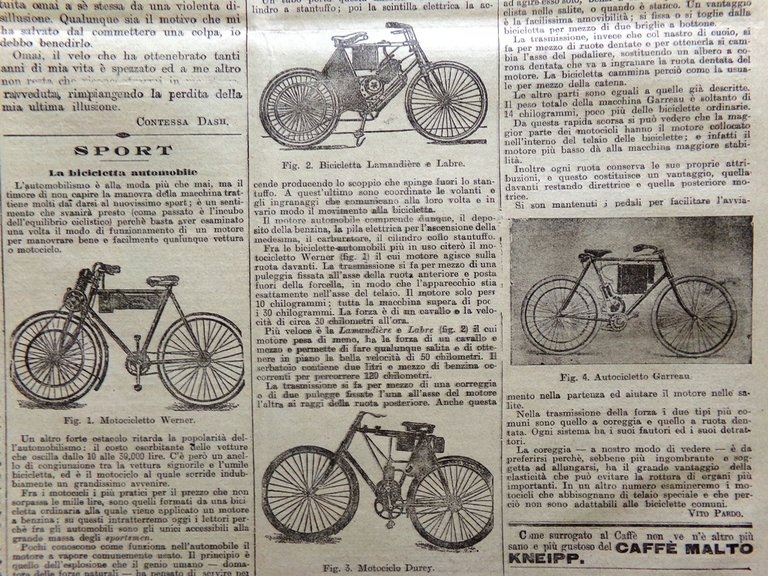 La Tribuna Illustrata 26 Novembre 1899 Motociclo Villari Camera Deputati …