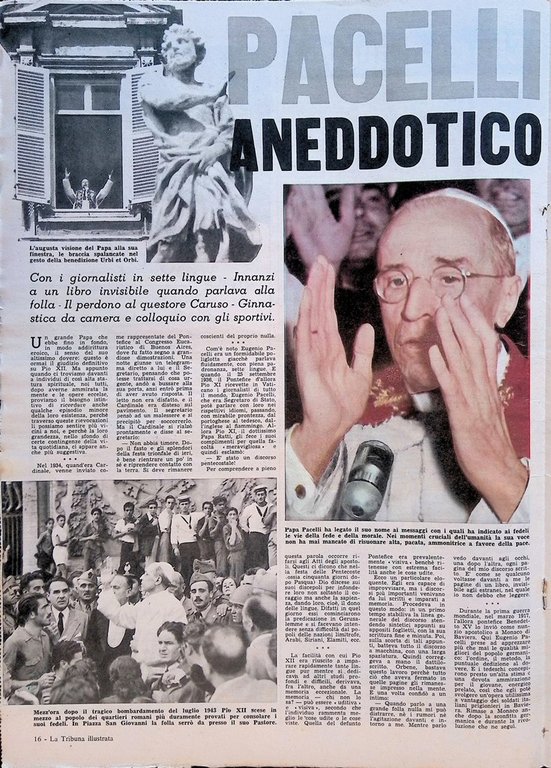 La Tribuna Illustrata 26 ottobre 1958 Morte di Papa Pio …