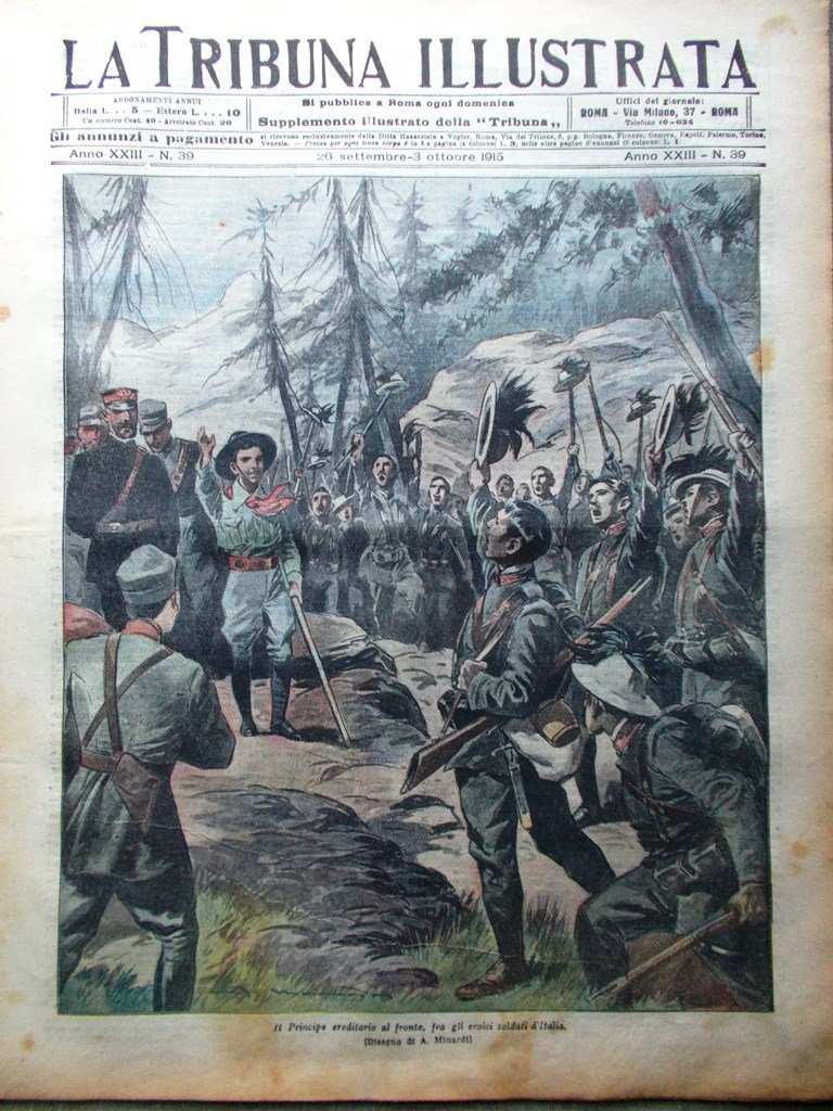 La Tribuna Illustrata 26 Settembre 1915 WW1 Adige Tobiaco Monte …