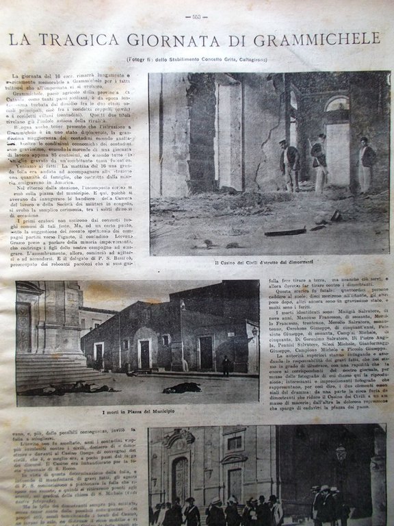 La Tribuna Illustrata 27 Agosto 1905 Linda Murri Grammichele Eclisse …