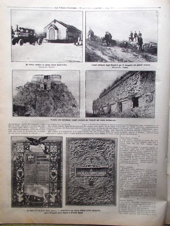 La Tribuna Illustrata 27 Aprile 1913 Attentato Re Spagna Toltechi …