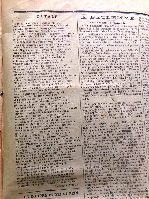 La Tribuna Illustrata 27 Dicembre 1896 Prigionieri Africa Natale Betlemme …