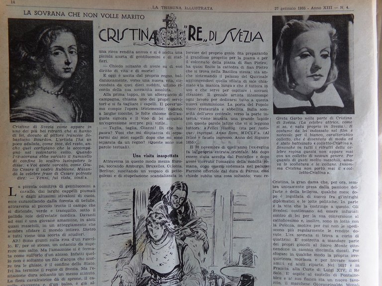 La Tribuna Illustrata 27 Gennaio 1935 Ewing Ulivo Garbo Tibesti …