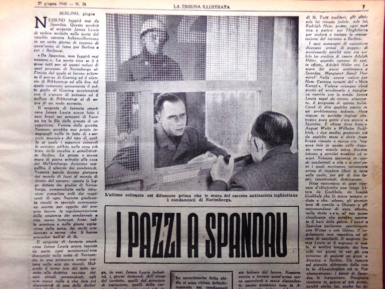 La Tribuna Illustrata 27 Giugno 1948 Kappler Fosse Hess Willi … | Immagine Gallery 2