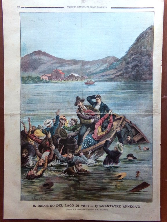 La Tribuna Illustrata 27 Maggio 1900 Castroncello Disastro Lago Vico …