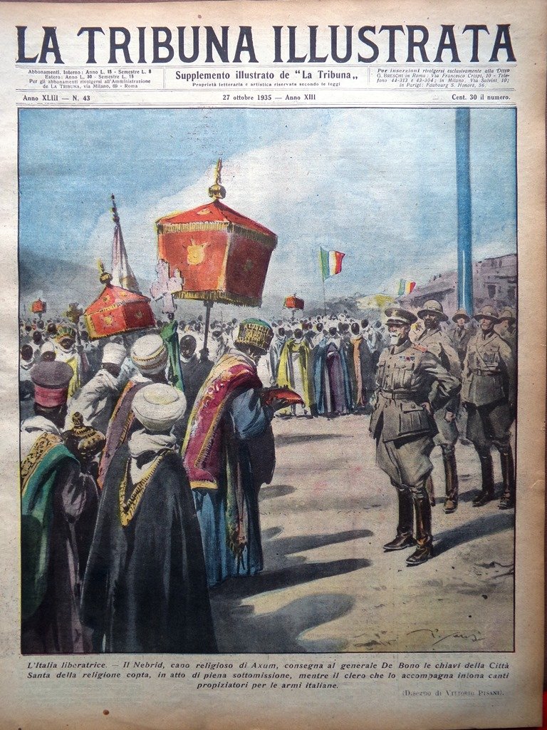 La Tribuna Illustrata 27 Ottobre 1935 Conquista Tigrai Marinetti Sanzioni …