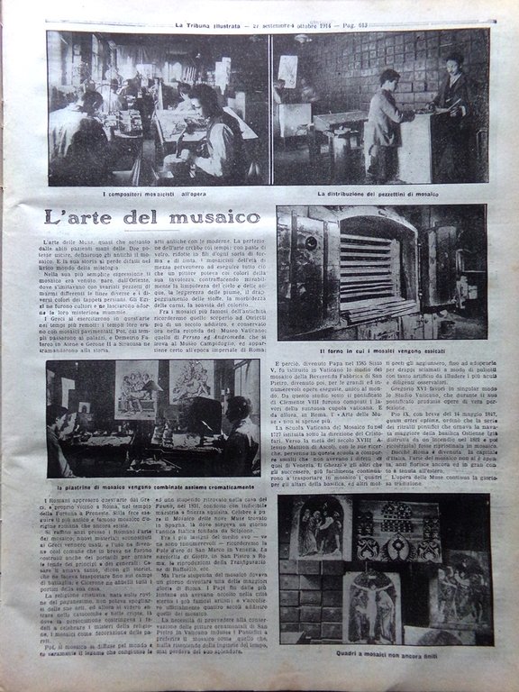 La Tribuna Illustrata 27 Settembre 1914 WW1 Mosaico Ritirata Austriaca …