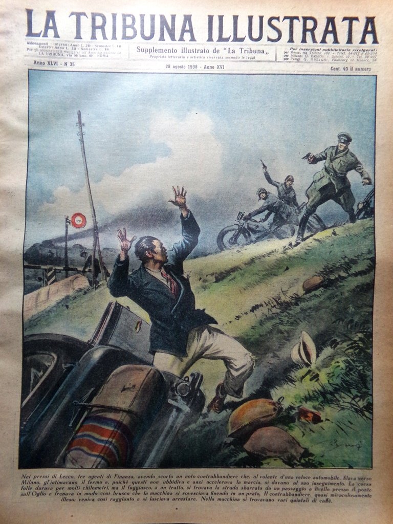 La Tribuna Illustrata 28 Agosto 1938 Nozze Tibet Tuffatori Gambi …