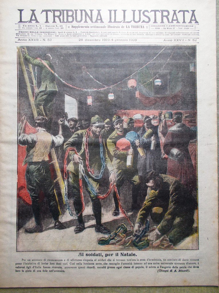 La Tribuna Illustrata 28 Dicembre 1919 Natale Soldati Armistizio Cenone …
