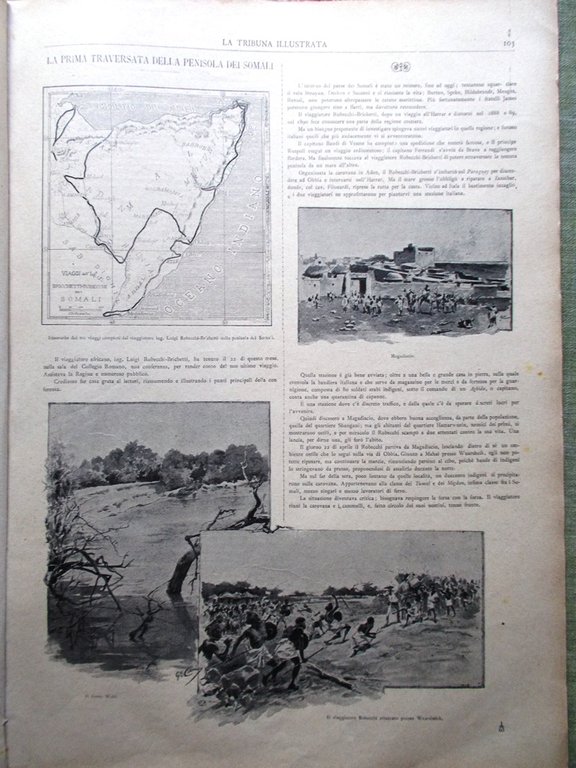 La Tribuna Illustrata 28 Febbraio 1892 Traversata Somalia Perez Carnevale …