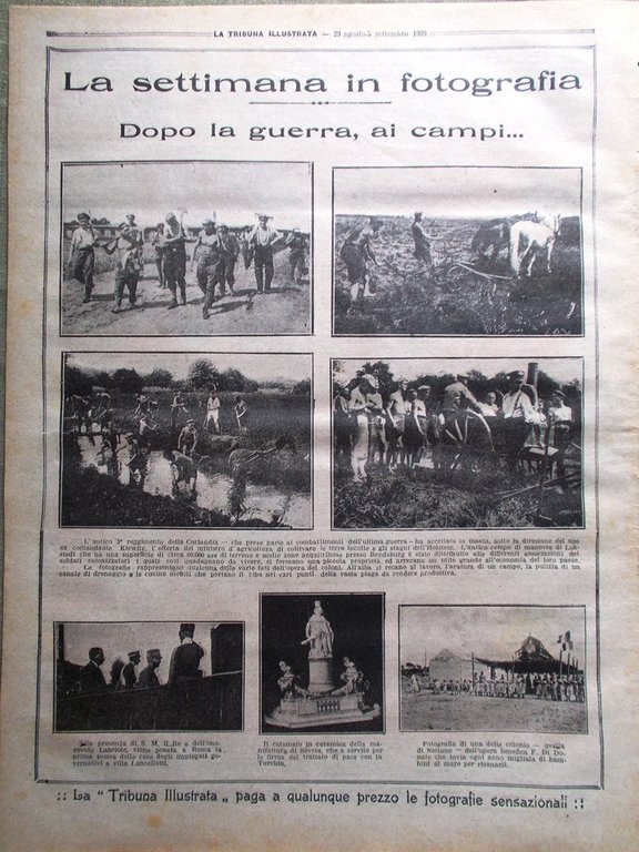 La Tribuna Illustrata 29 Agosto 1920 Ombrelli Curlandia Colonia Nettuno …