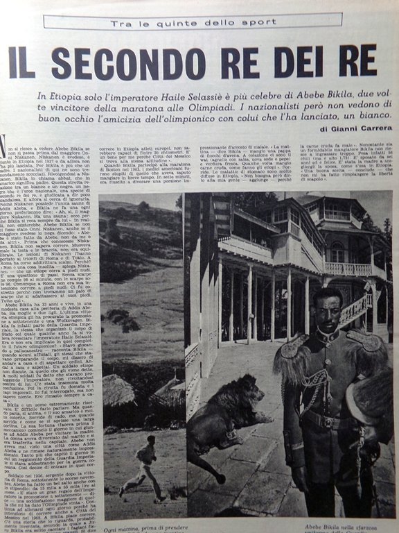 La Tribuna Illustrata 29 Agosto 1965 Monti Dietrich Bikila Gage …