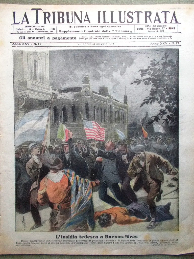 La Tribuna Illustrata 29 Aprile 1917 WW1 San Quintino Buenos …