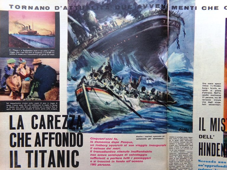 La Tribuna Illustrata 29 Aprile 1962 Titanic Hindenburg Mazzola Golgota …