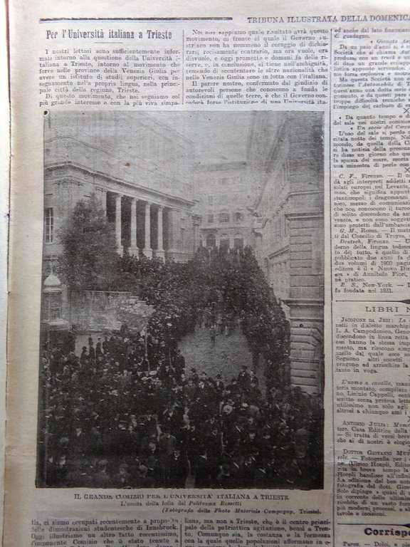 La Tribuna Illustrata 29 Dicembre 1901 Università a Trieste Orsini …