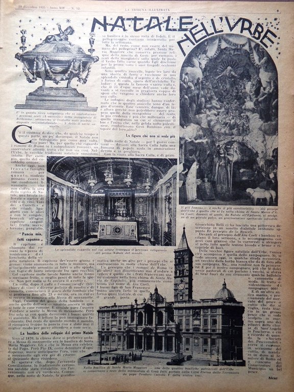 La Tribuna Illustrata 29 Dicembre 1935 Natale Urbe Carte Geografiche …