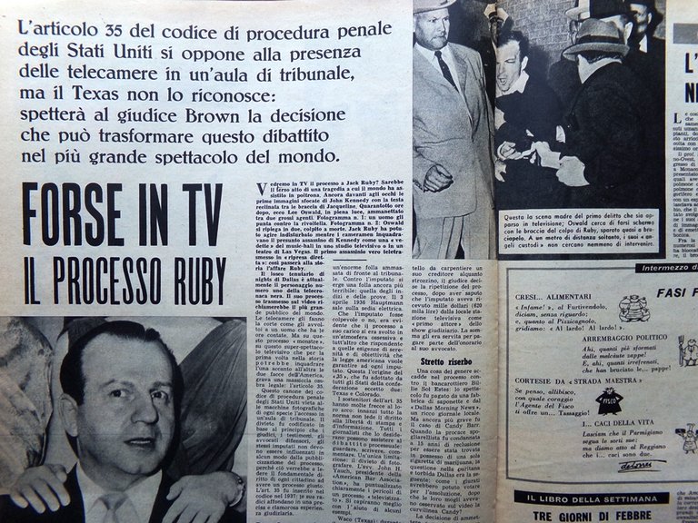 La Tribuna Illustrata 29 Dicembre 1963 Bibbia Processo Jack Ruby …