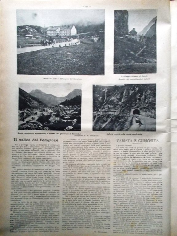 La Tribuna Illustrata 29 Gennaio 1905 Bonacci Valico Sempione Carabinieri …