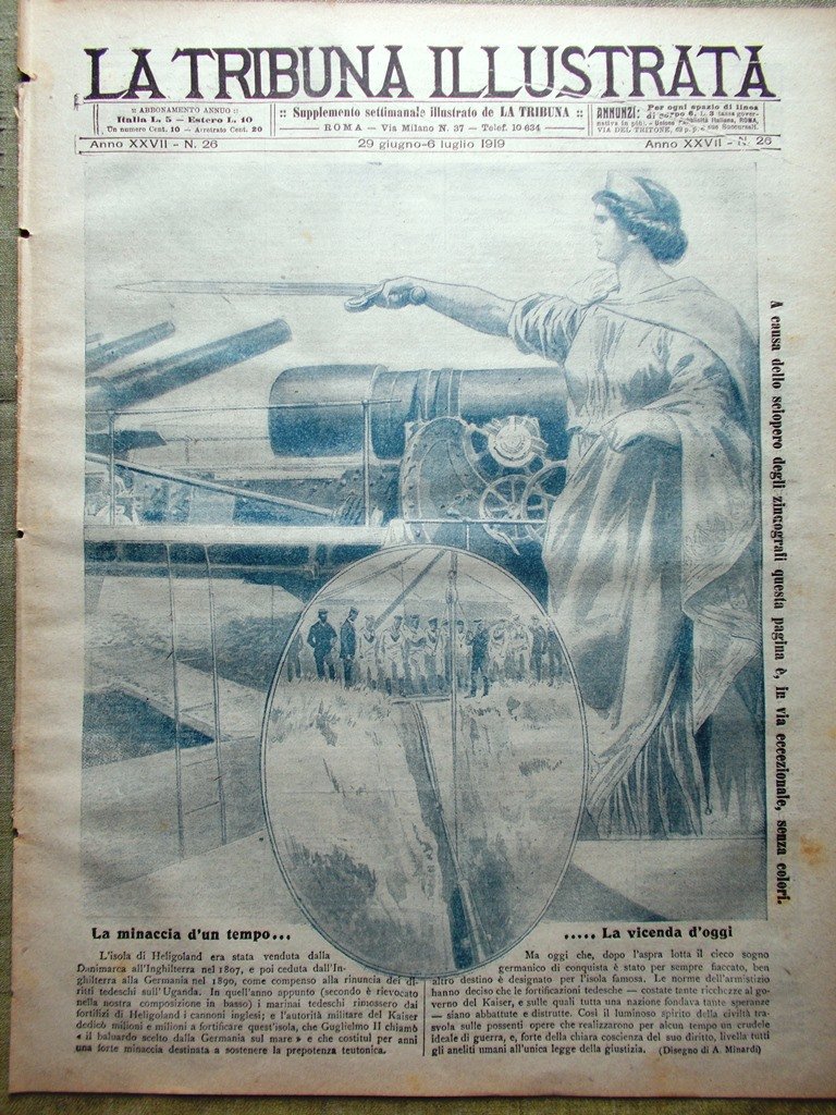 La Tribuna Illustrata 29 Giugno 1919 Helgoland New York Wilson …