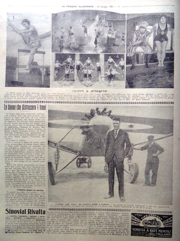 La Tribuna Illustrata 29 Maggio 1927 Lindbergh Turati Croce al …