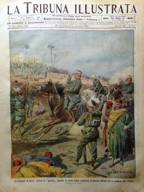 La Tribuna Illustrata 29 Settembre 1912 Valle Elsa Legagneux Derna …