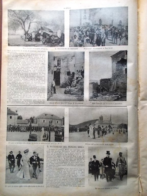 La Tribuna Illustrata 3 Agosto 1902 Terremoto a Mignano Grosseto …