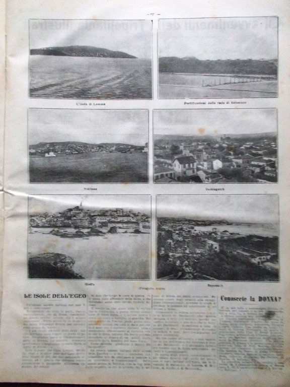 La Tribuna Illustrata 3 Dicembre 1911 Isole Egeo Croce Rossa …