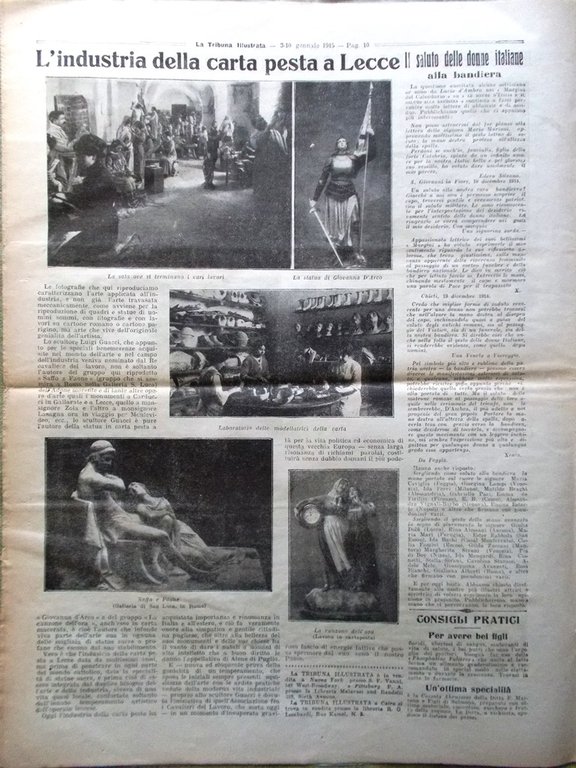 La Tribuna Illustrata 3 Gennaio 1915 WW1 Cartapesta Lecce Natale … | Immagine Gallery 2