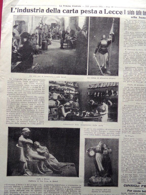 La Tribuna Illustrata 3 Gennaio 1915 WW1 Cartapesta Lecce Natale … | Immagine Gallery 4