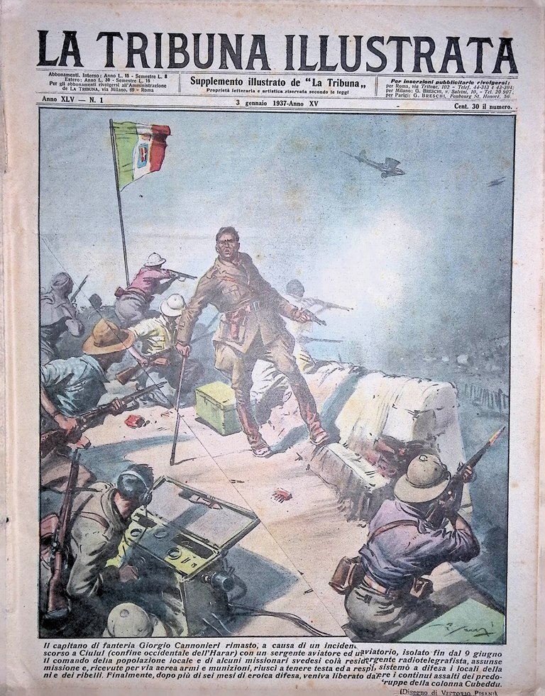 La Tribuna Illustrata 3 Gennaio 1937 Cannonieri Legionari Spagna Simpson …