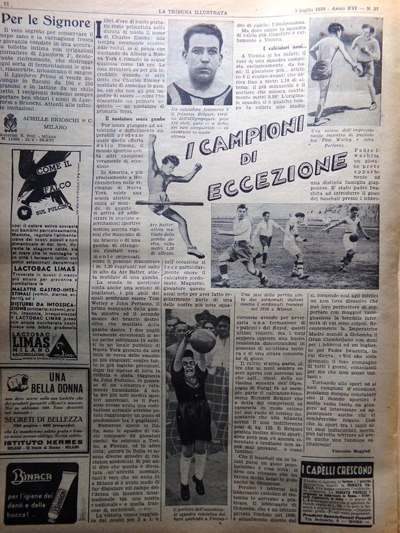 La Tribuna Illustrata 3 Luglio 1938 Mostra di Padova Campioni …