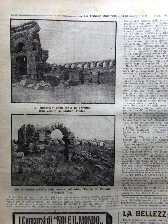 La Tribuna Illustrata 3 Maggio 1914 Arte Roma Novelli Ferento …