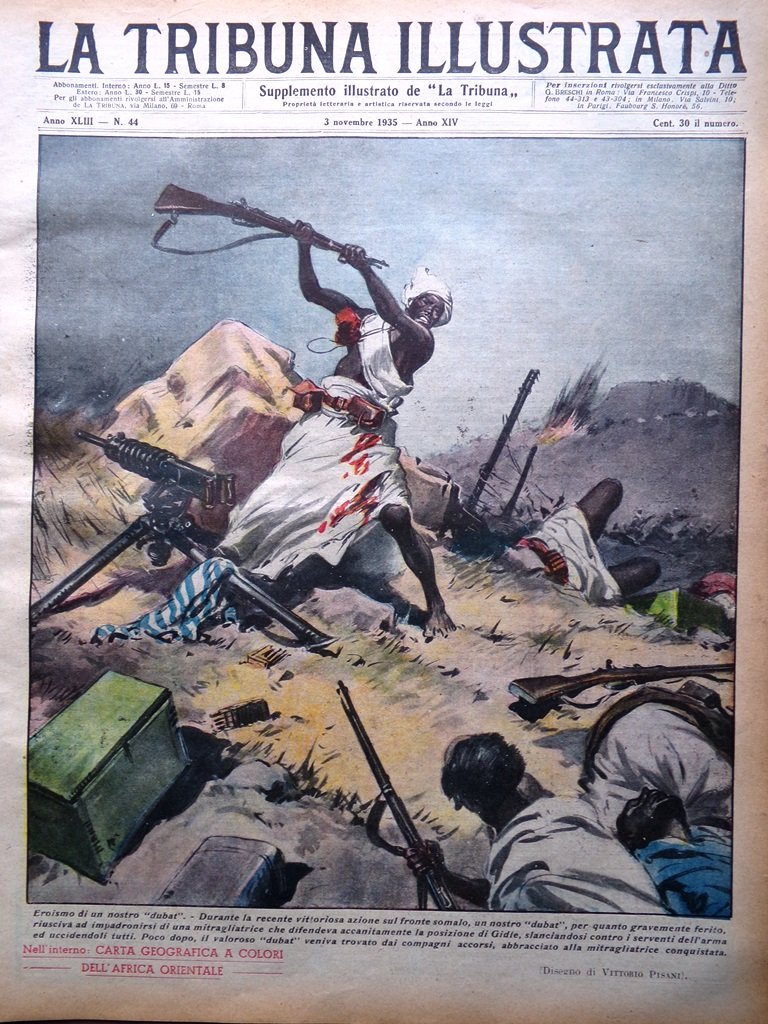 La Tribuna Illustrata 3 Novembre 1935 Tigrai Sottomarini Dubat Africa …