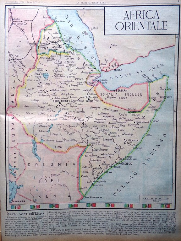 La Tribuna Illustrata 3 Novembre 1935 Tigrai Sottomarini Dubat Africa …