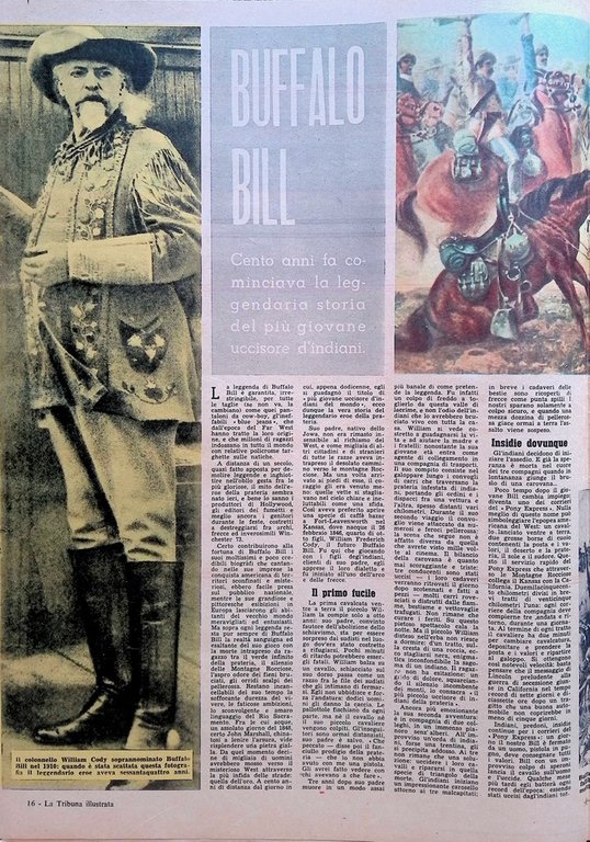 La Tribuna Illustrata 3 Settembre 1958 Cicciu Busacca Buffalo Bill …