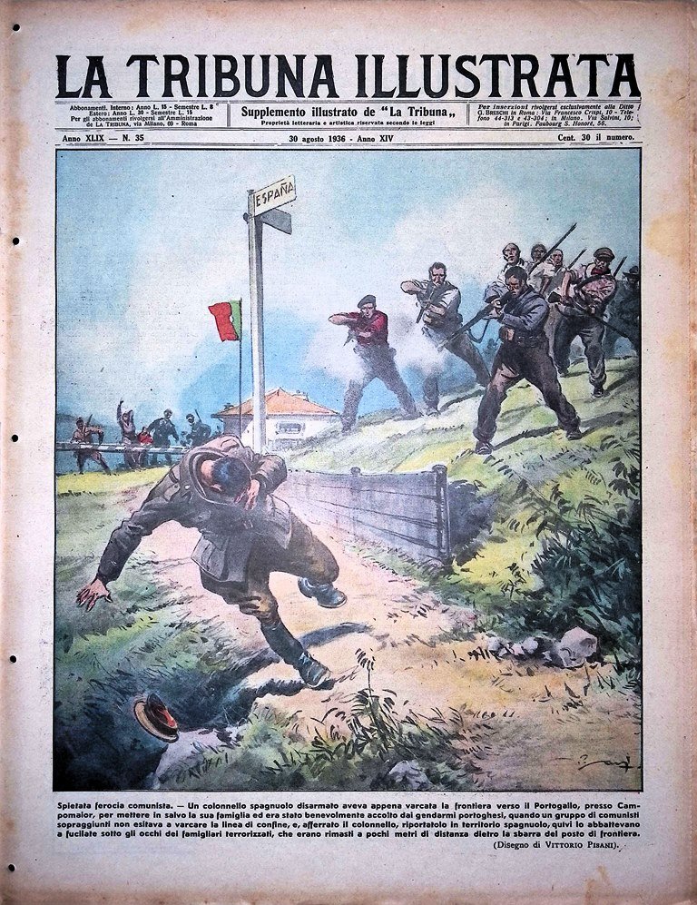 La Tribuna Illustrata 30 Agosto 1936 Franco Guerra Spagna Esercito …