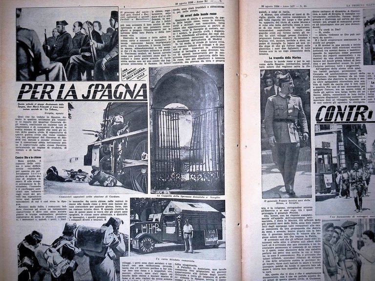 La Tribuna Illustrata 30 Agosto 1936 Franco Guerra Spagna Esercito …