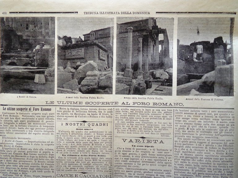 La Tribuna Illustrata 30 Dicembre 1900 Scoperte Foro Romano Chiusura …