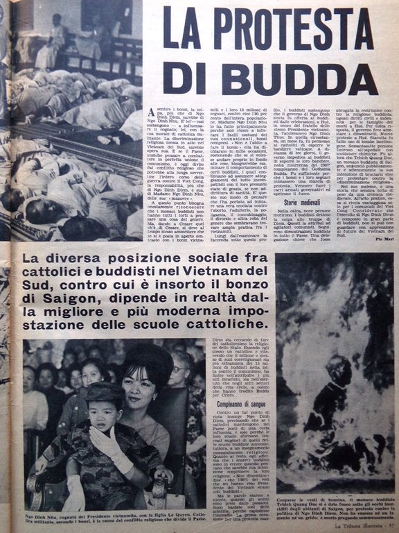 La Tribuna Illustrata 30 Giugno 1963 Conclave Protesta Vietnam Hart …