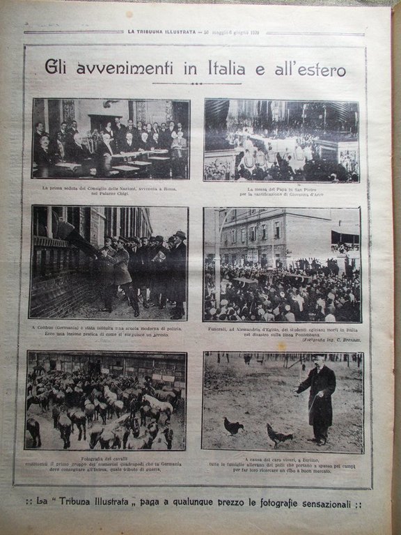 La Tribuna Illustrata 30 Maggio 1920 Consiglio Nazioni Giovanna d'Arco …